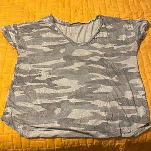 Army Print V-Neck